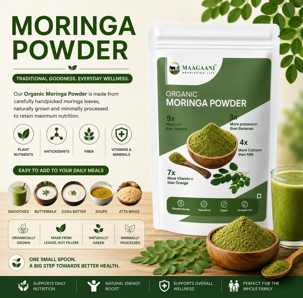 Organic Moringa Powder — A Small Spoon with Everyday Goodness