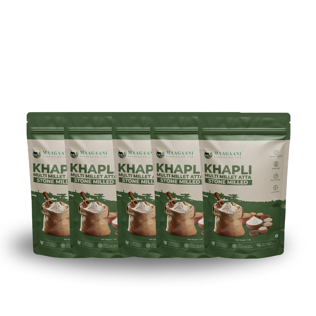 low GI khapli multi millet atta  1kg pack of 5