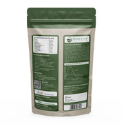 Green package with nutritional information and cooking instructions on a white background