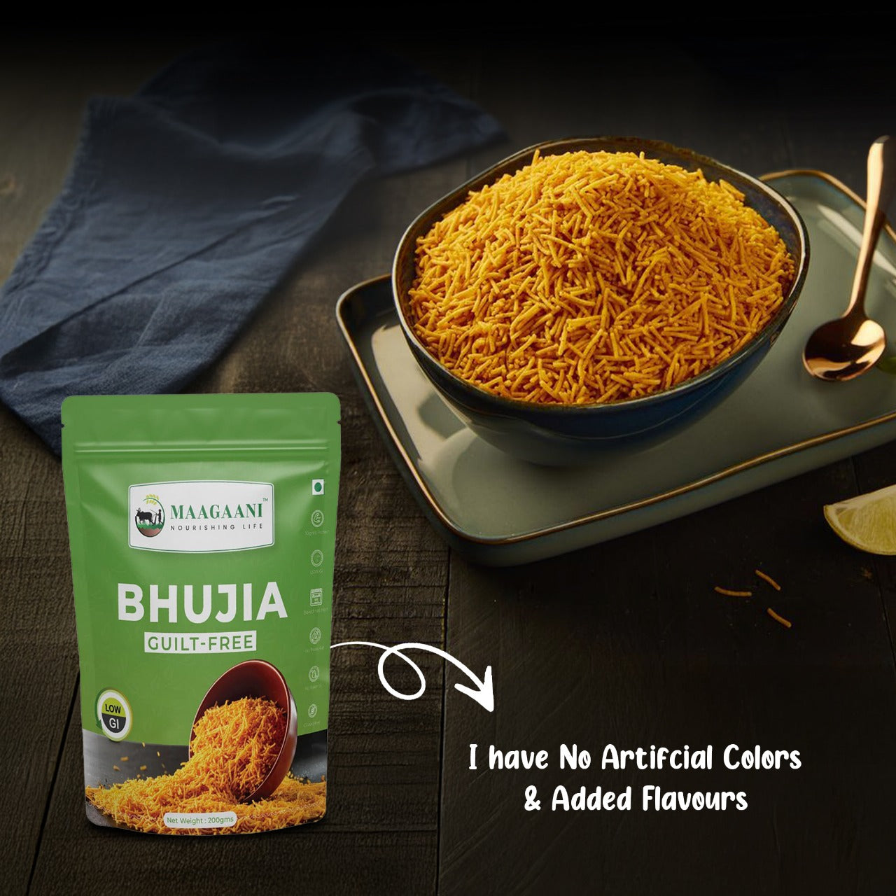 Maagaani Low GI Guilt-Free Bhujia – 200g | Baked, Not Fried