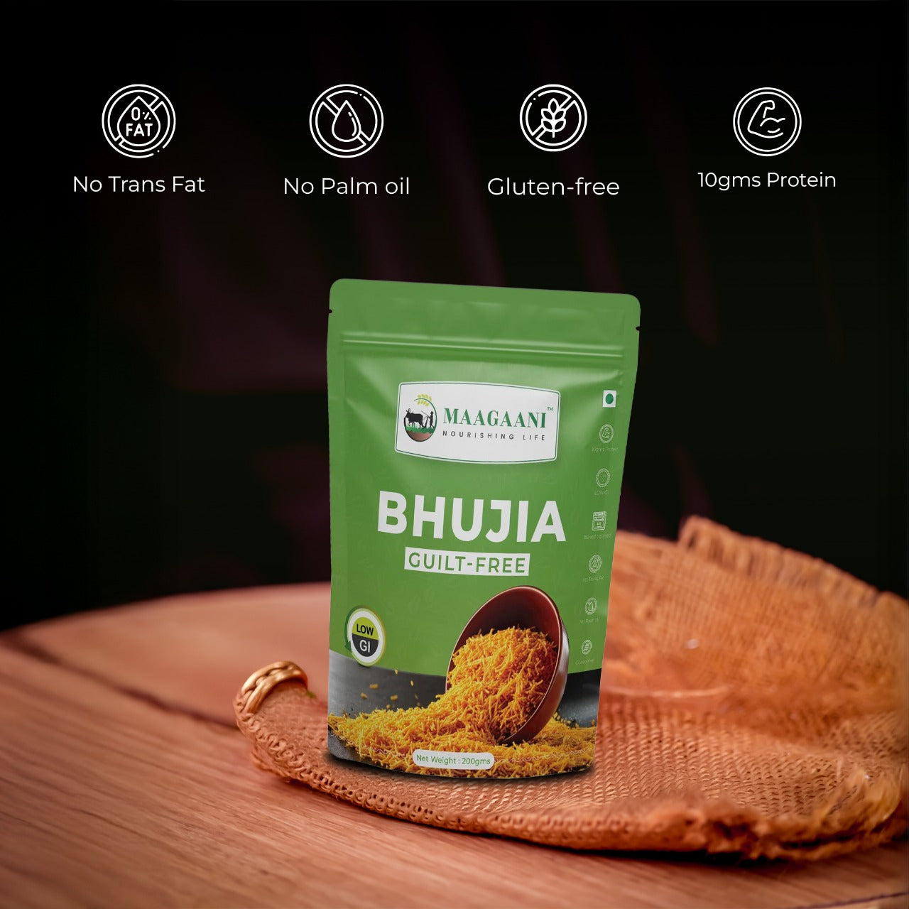 Maagaani Low GI Guilt-Free Bhujia – 200g | Baked, Not Fried