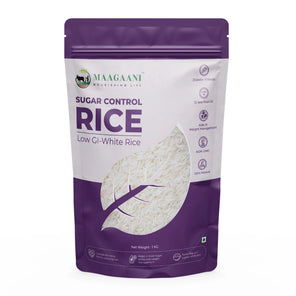 Maagaani Sugar Control Rice package on a white background