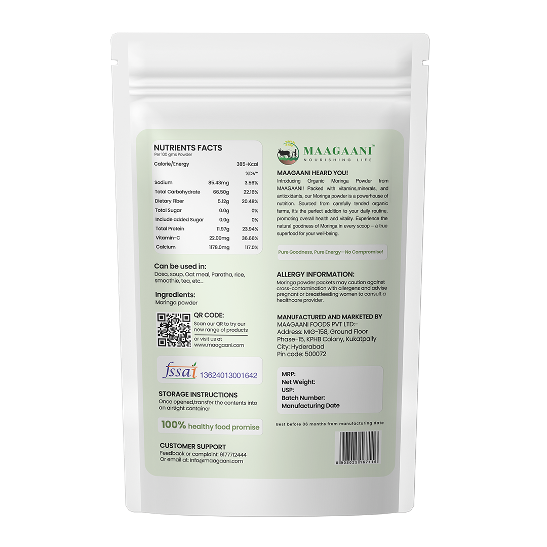 Organic Moringa powder 100 grams
