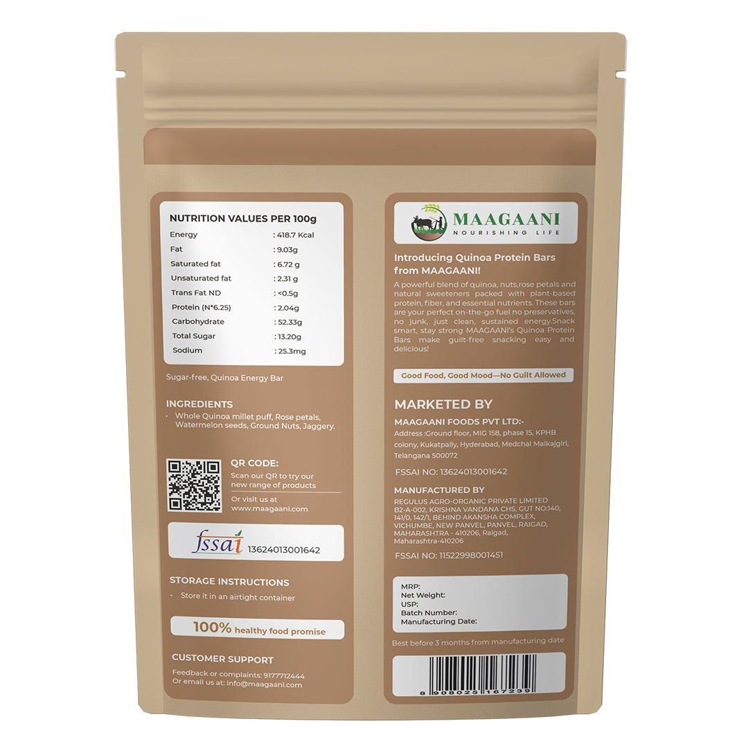 Sugar-free Quinoa Energy Bar | 100 grams pack of 2