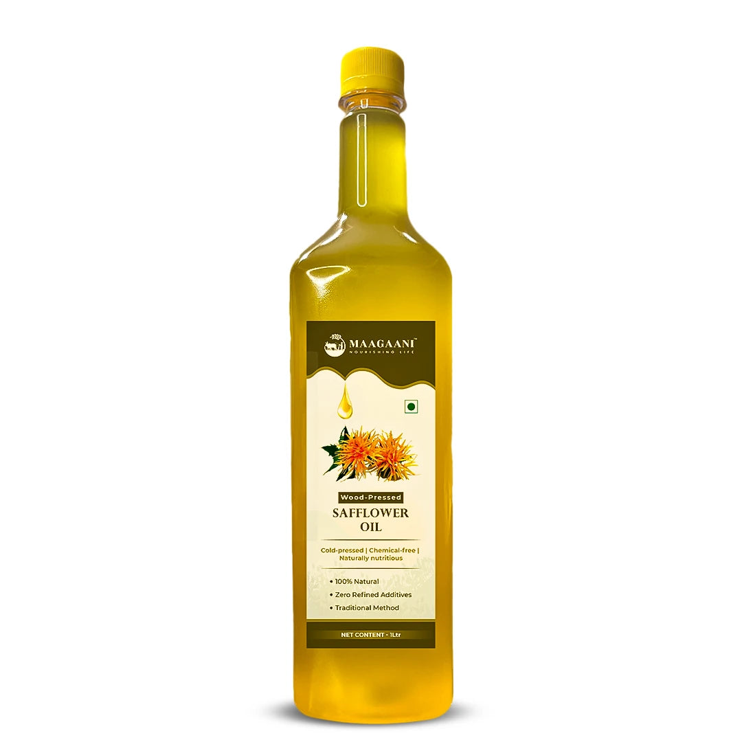 Bottle of Mahaani Safelover Oil on a white background