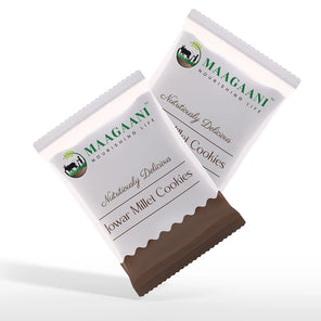 Two packages of Maagaani Jowar Millet Cookies on a white background
